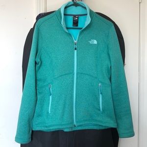 Aqua North Face Soft Zip Collar Jacket Medium